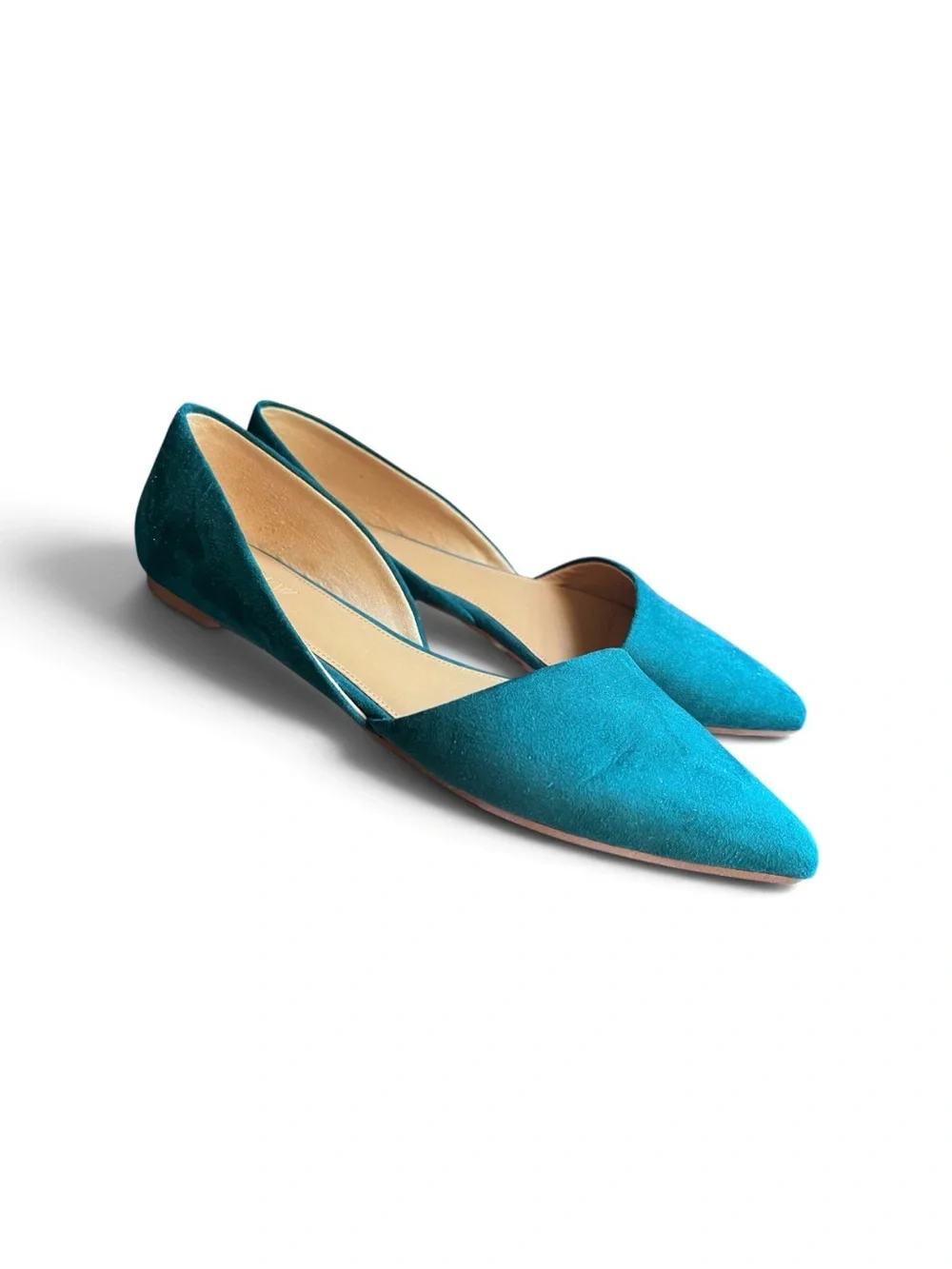J.Crew Suede d'Orsay Flats in Vivid Cerulean Size 10